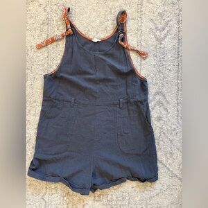 A New Day Navy and Orange Trim Romper